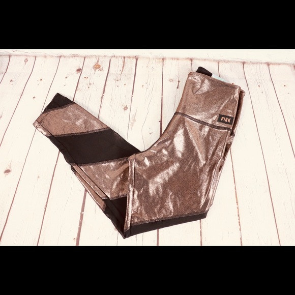 VS PINK Rose Gold Logo Ultimate Copper Leggin sold - Picture 2 of 6